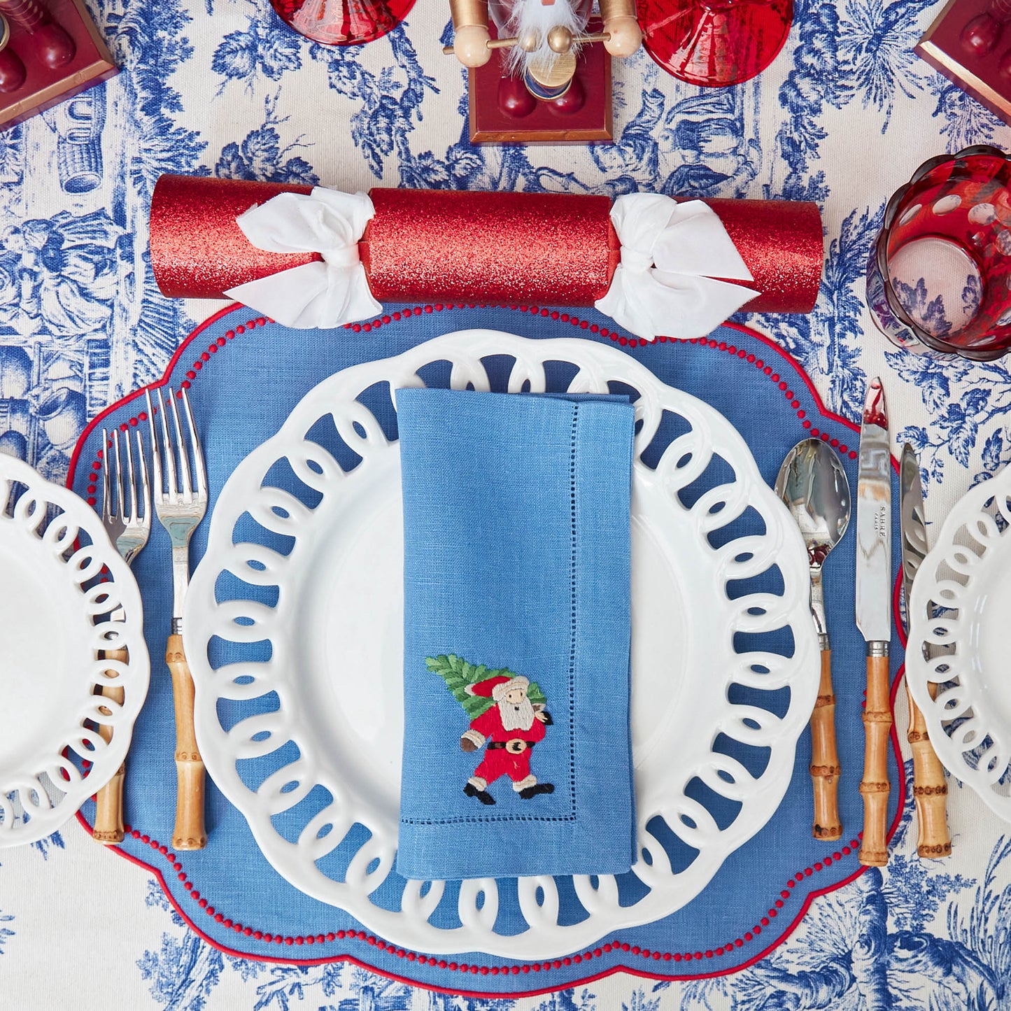 Blue & Red Eloise Placemats (Set of 4)