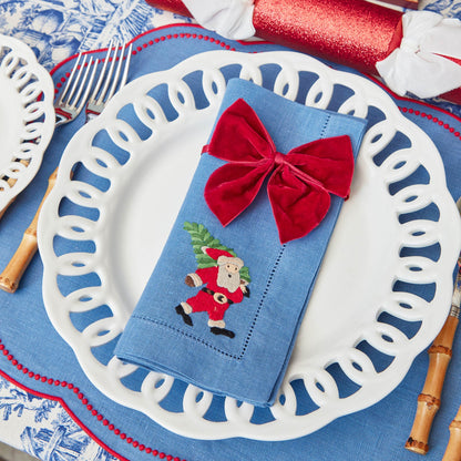 Blue & Red Eloise Placemats & Father Christmas Napkins (Set of 4)
