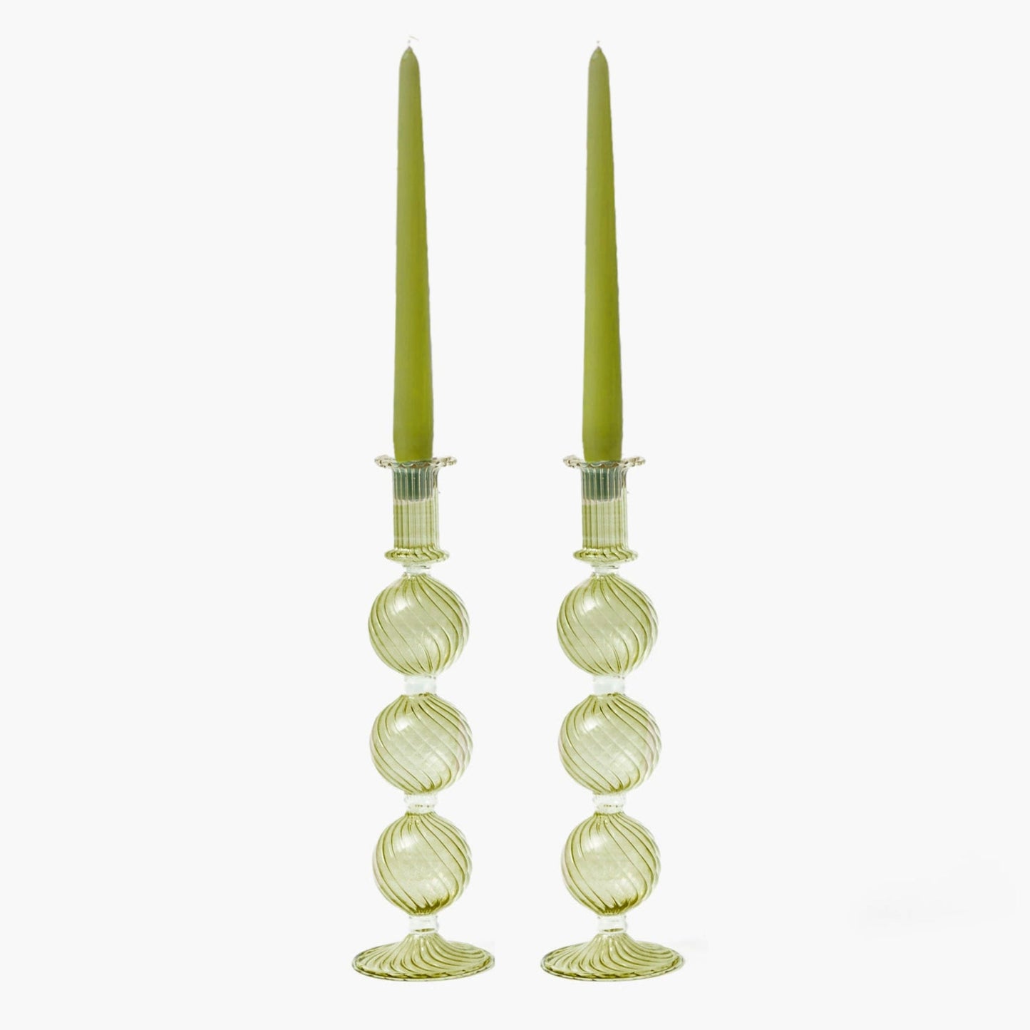 Olive Camille Candle Holders (Pair)