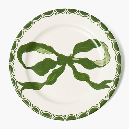 Marilyn Forest Green Bow Starter Plates (Set of 4)