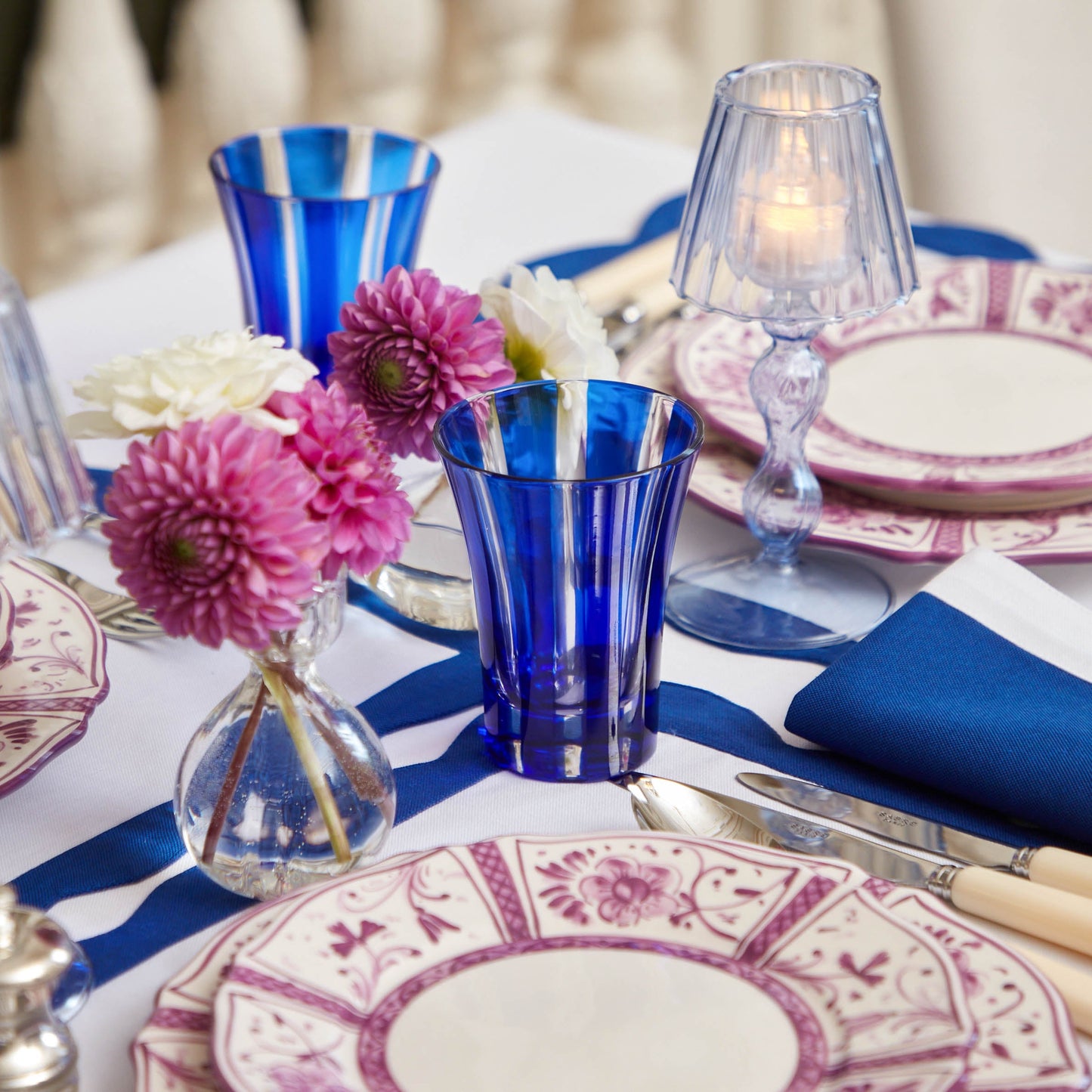 Royal Blue Positano Glasses (Set of 4)
