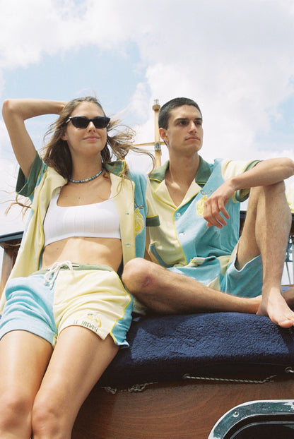 'Le Sirenuse' Limoncello Cabana Shorts (Color Block)