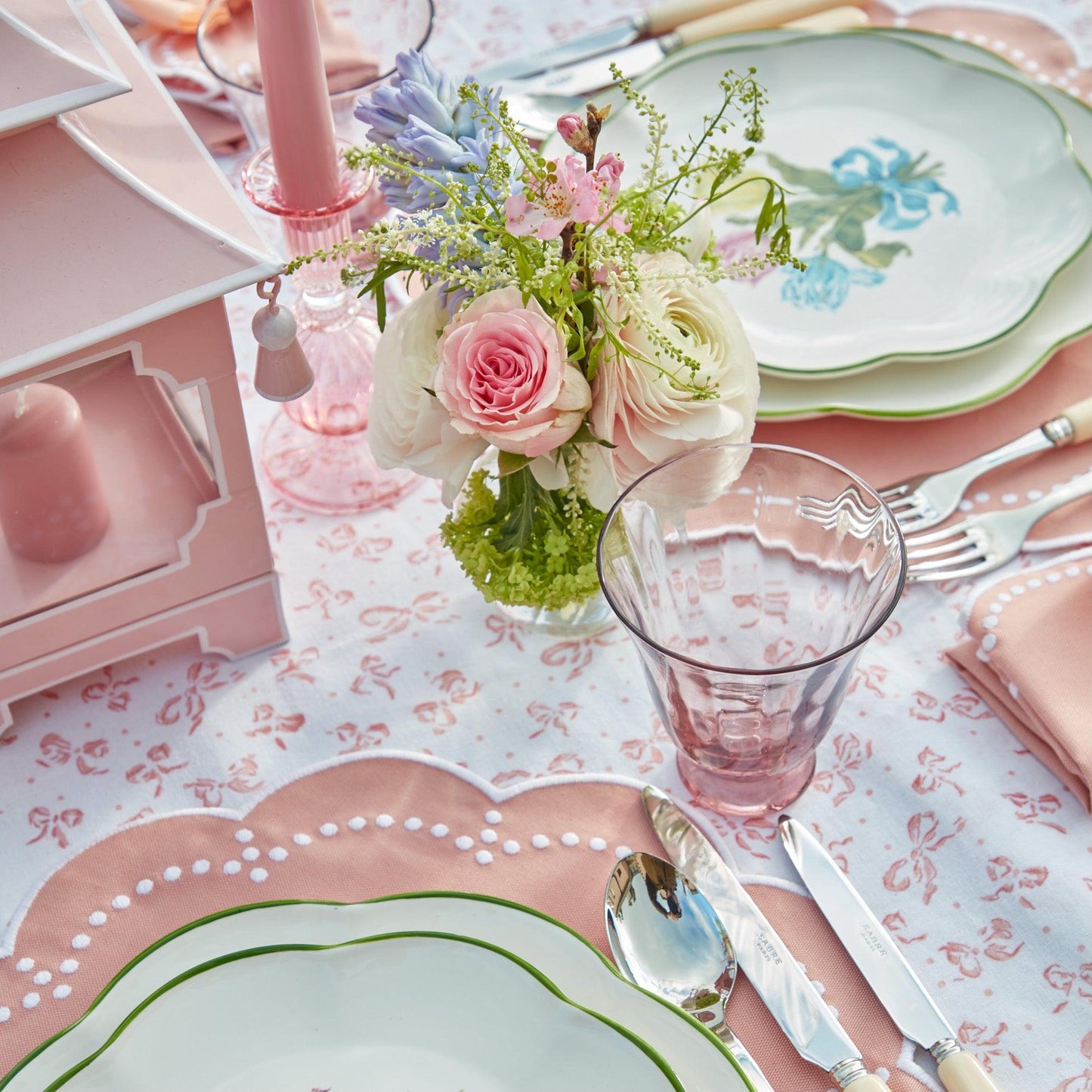 Pink Tulip Water Glasses (Set of 4)
