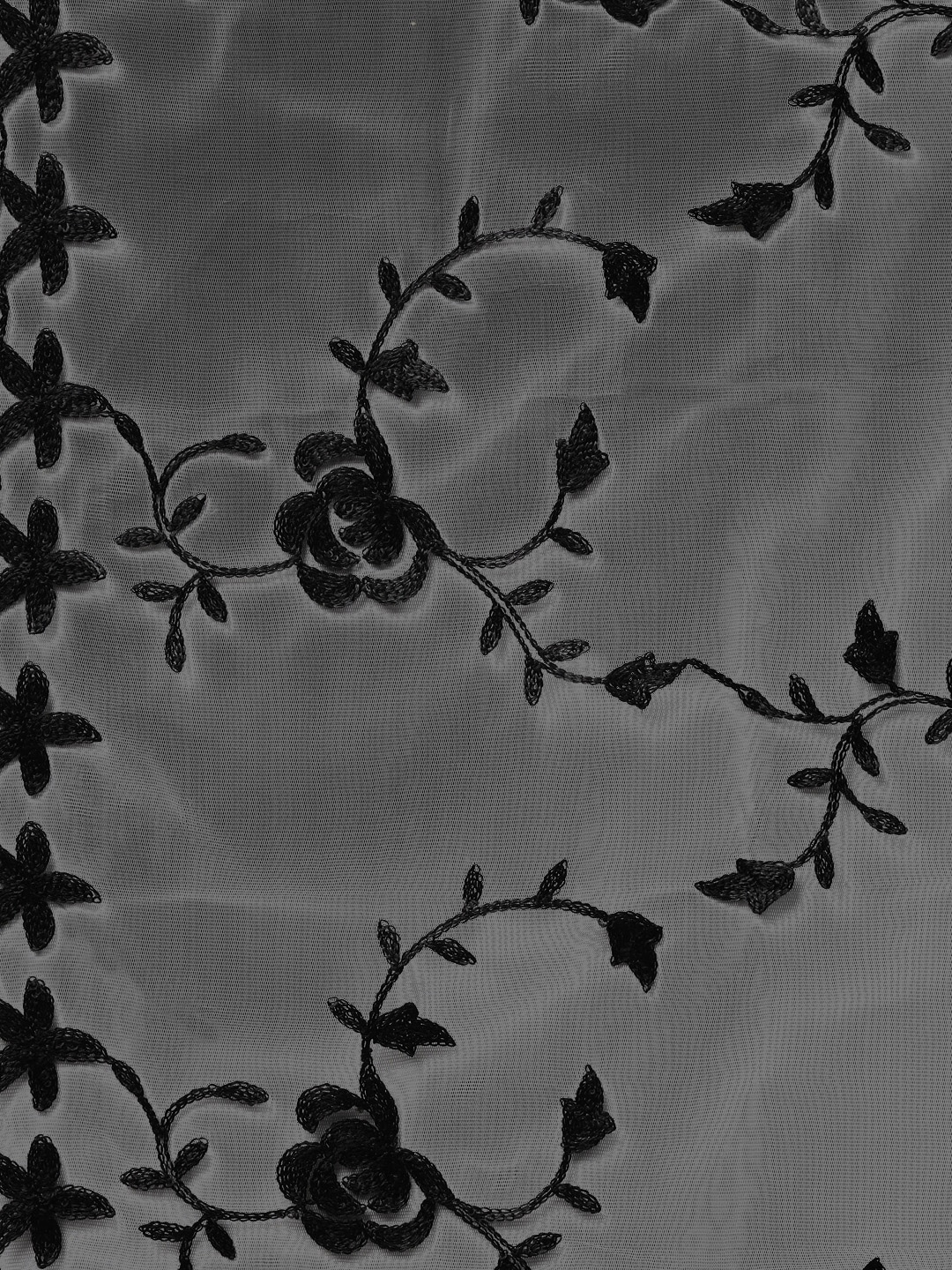 Black Embroidered Dupatta