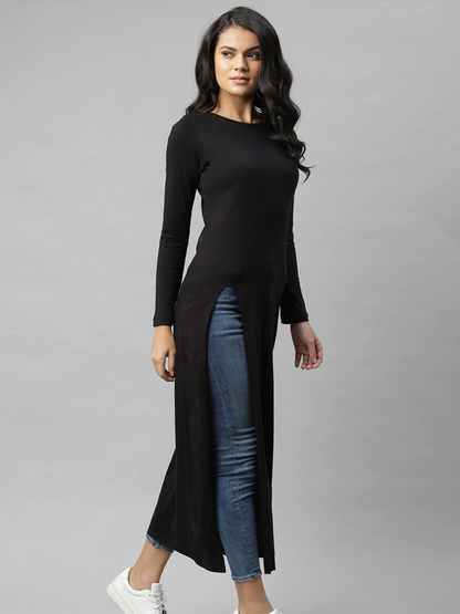 Black Maxi Longline Top