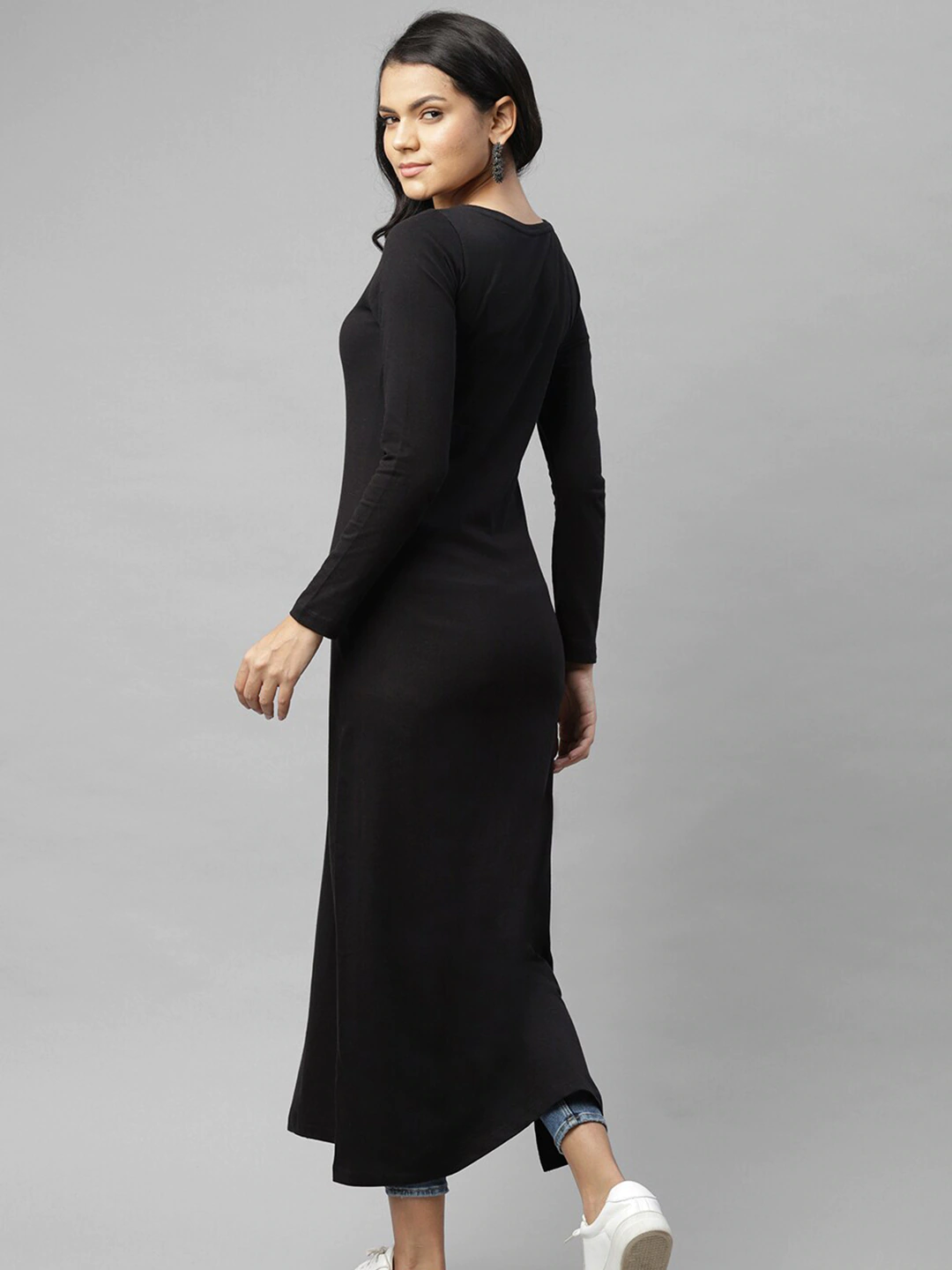 Black Maxi Longline Top