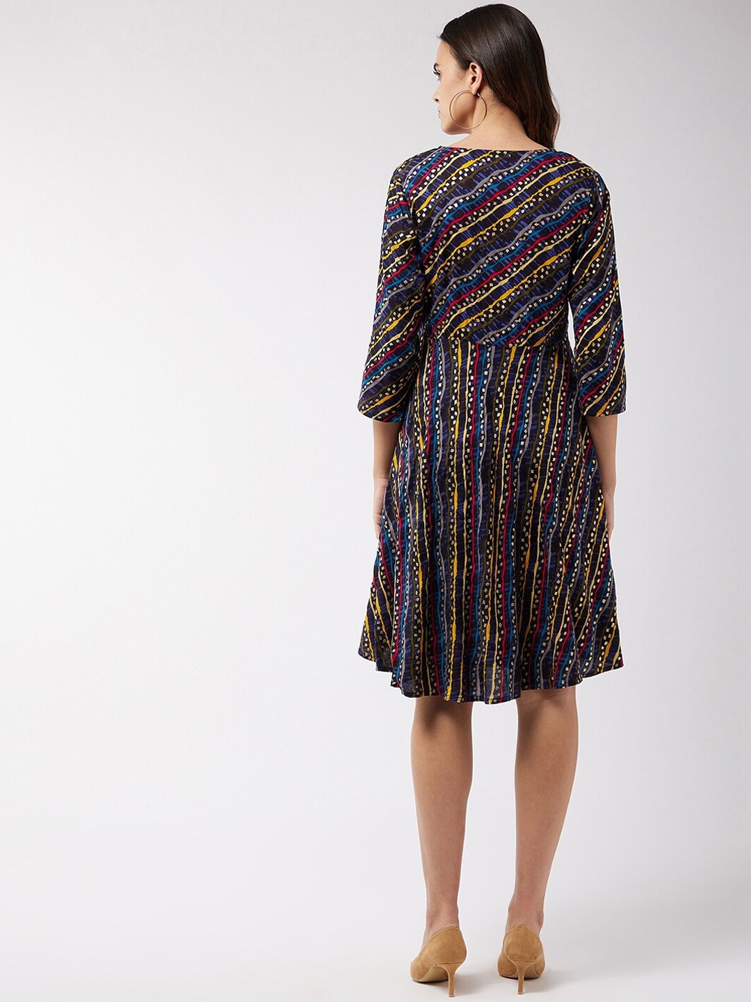 Blue Abstract Print Dress