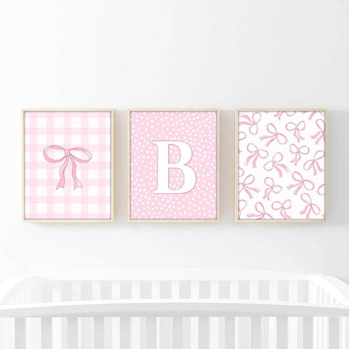 Blushing Bows Bundled Digital Nursery Art
