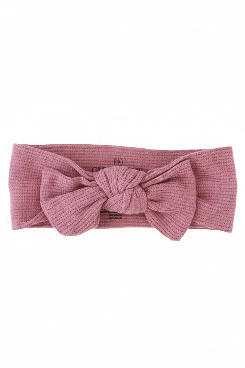 Boysenberry Bamboo Waffle Knit Large Bow Headwrap