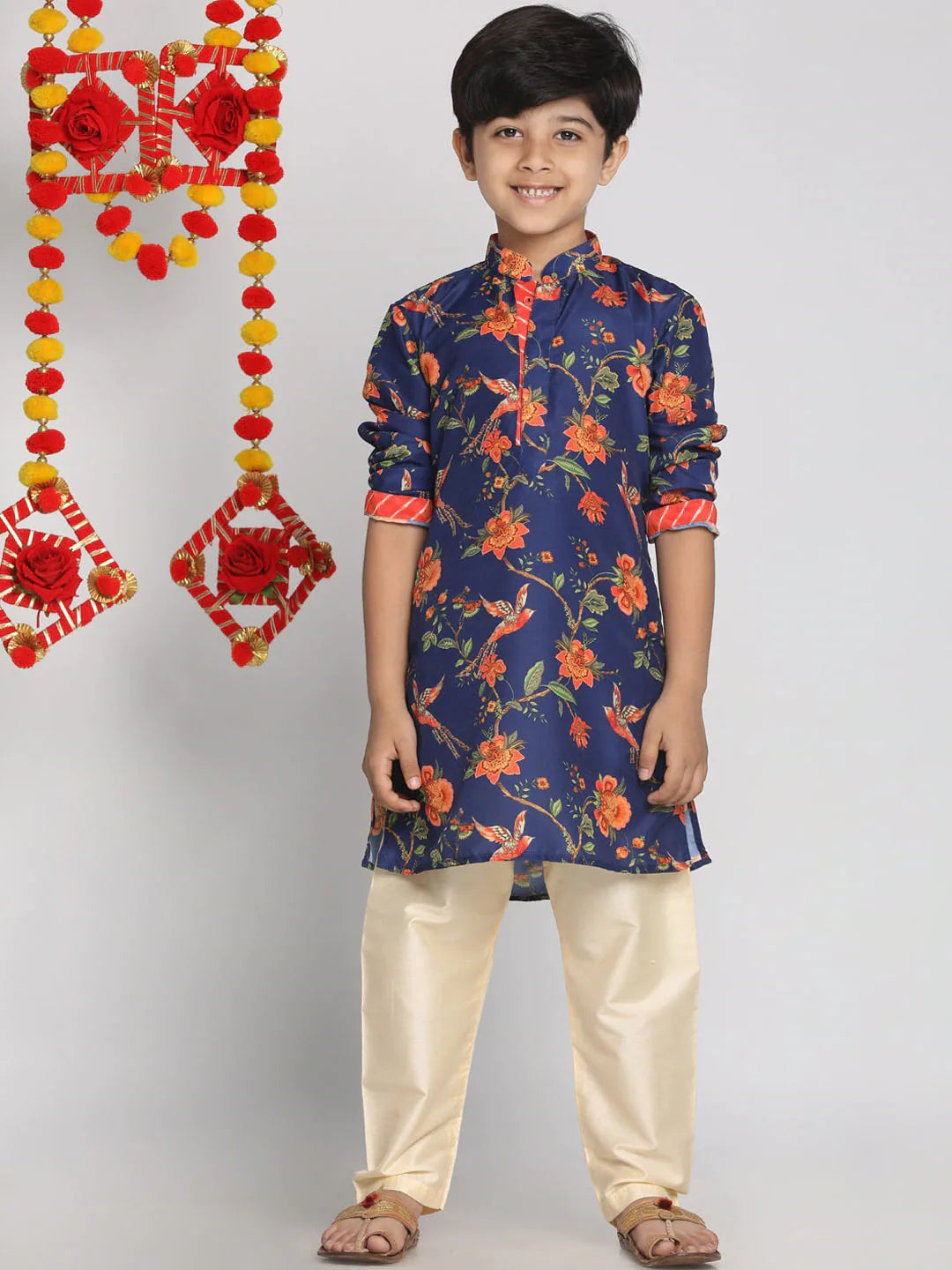 Boys Floral Printed Regular Kurta Set