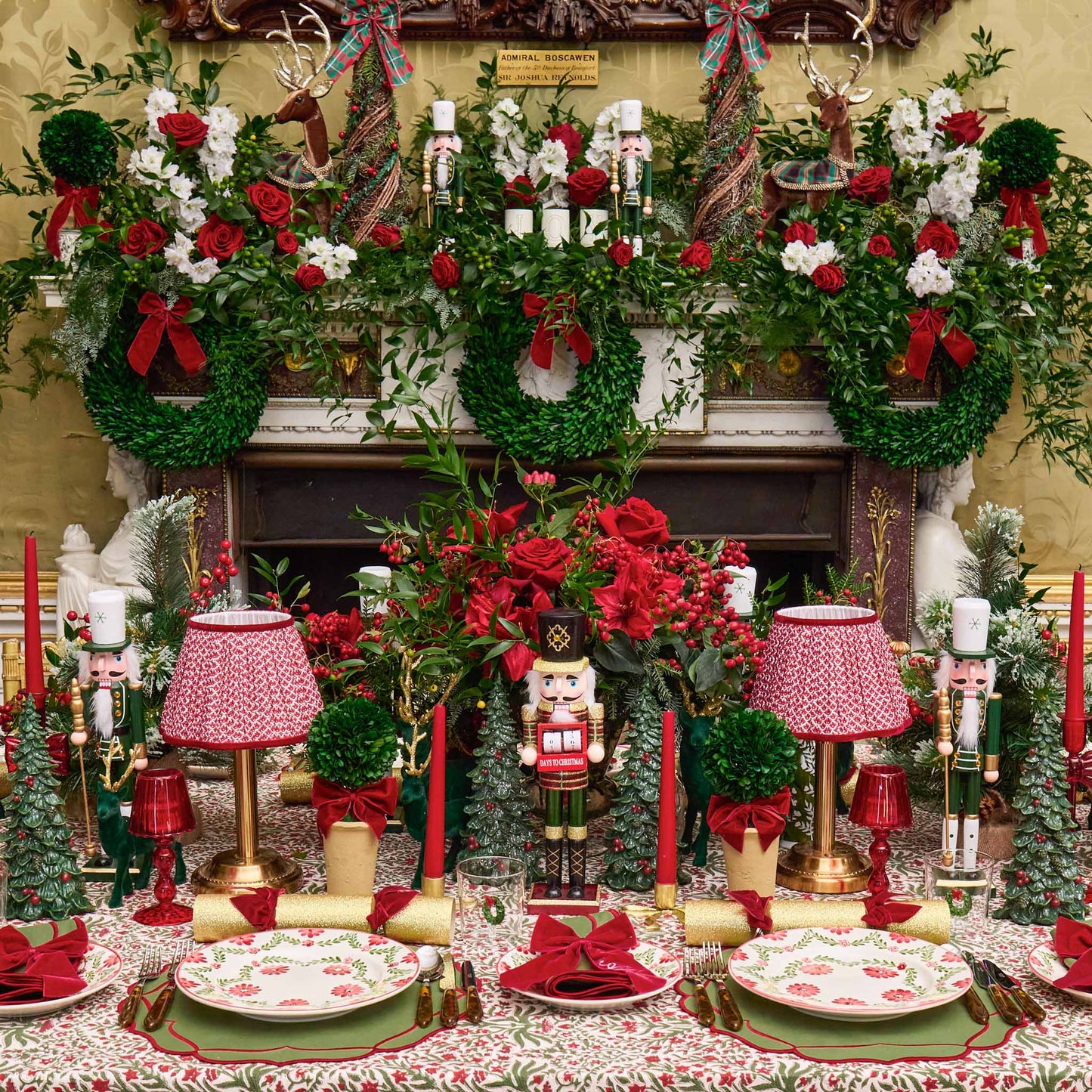 Red Ribboned Potted Boxwood Ball (Pair)