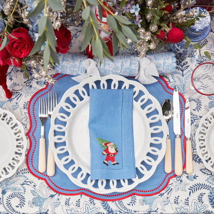 Blue & Red Eloise Placemats & Father Christmas Napkins (Set of 4)