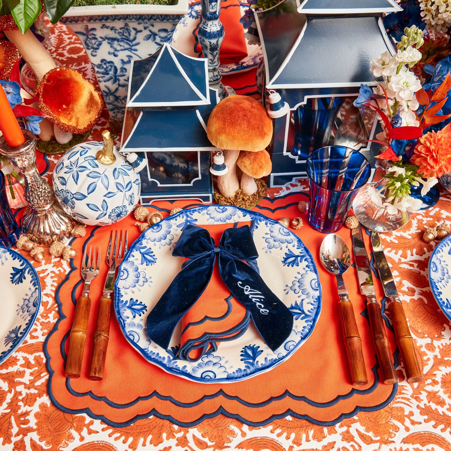 Royal Blue Positano Glasses (Set of 4)