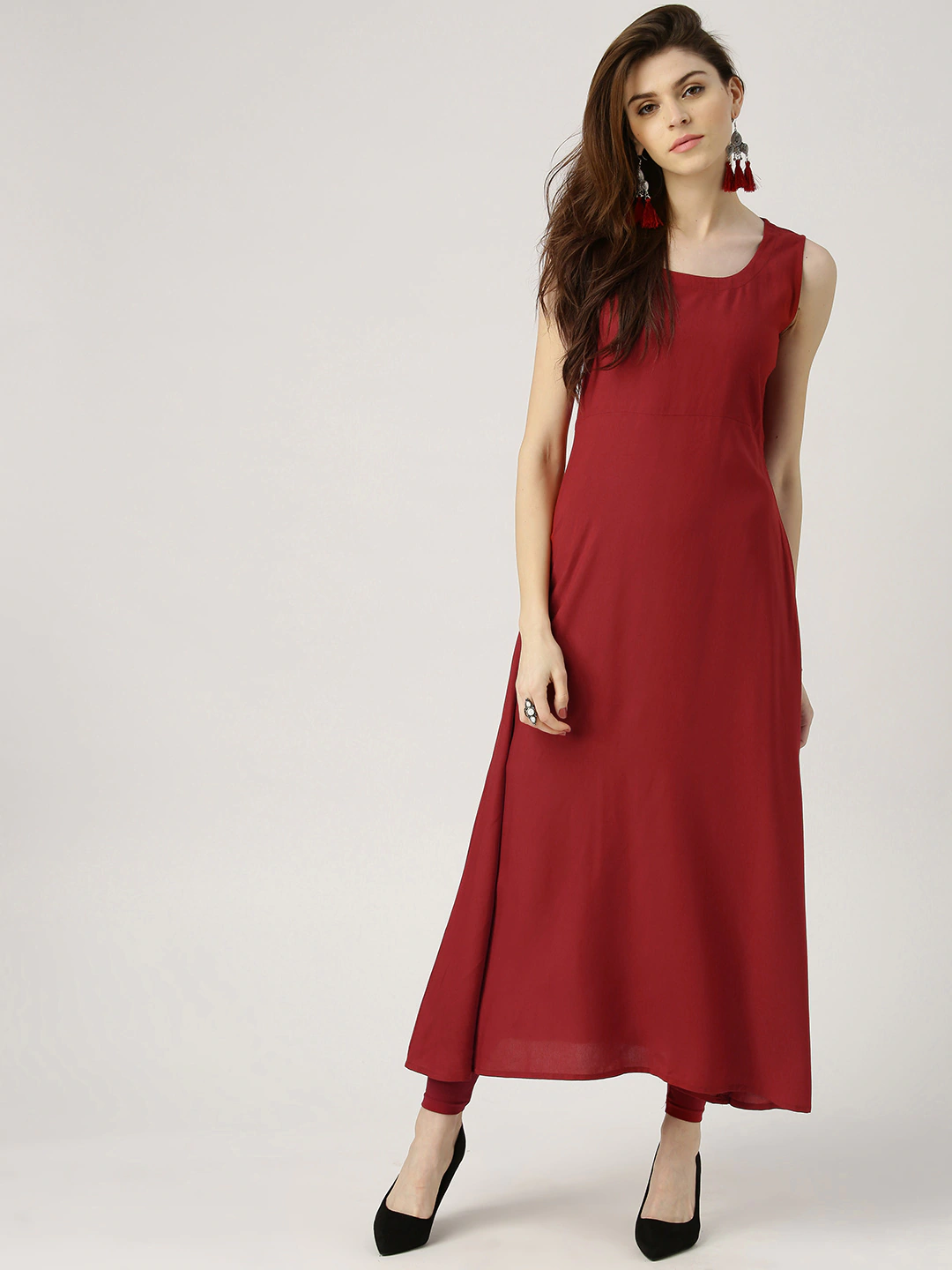 A-Line Kurta with Ethnic Jacket