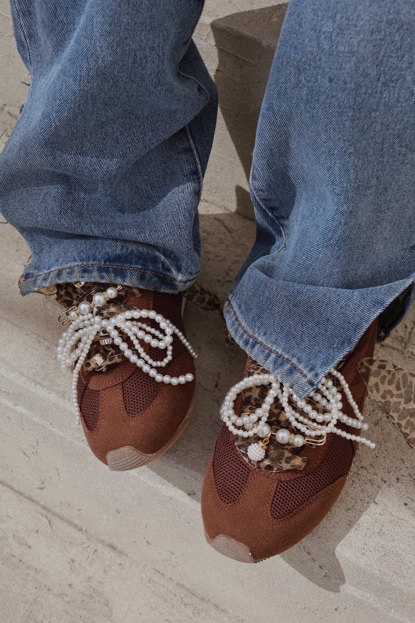 Downtown Stroll Lace Up Sneakers - Brown