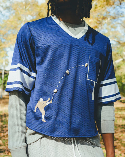 ‘Doink!’ ~ Relaxed Crop Cut (Blue)