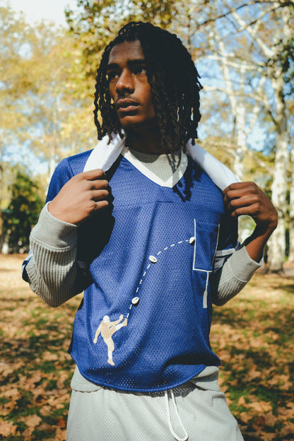 ‘Doink!’ ~ Relaxed Crop Cut (Blue)