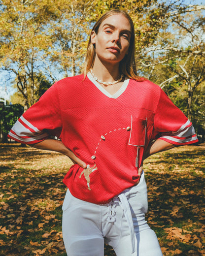 ‘Doink!’ ~ Relaxed Crop Cut (Red)