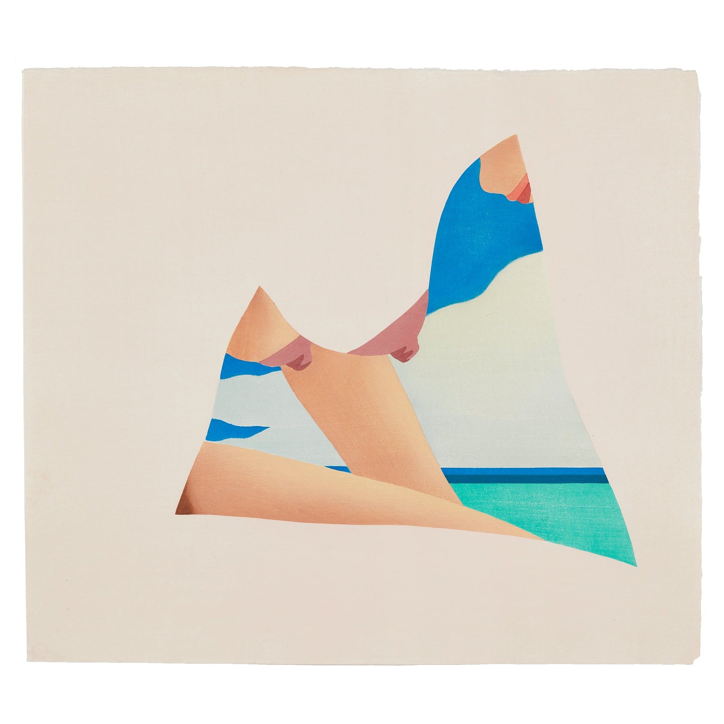 ‘Tom Wesselmann - Seascape Drop-Out’ Patchwork (Silk & Cotton Twill)