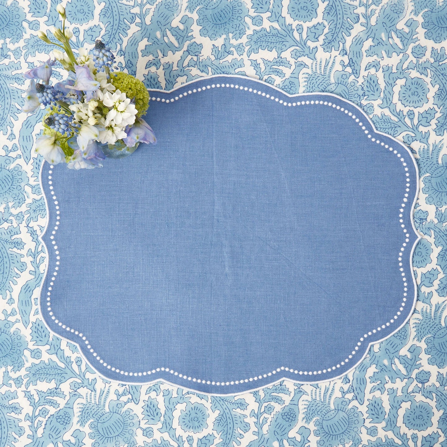 Blue Eloise Linen Placemats (Set of 4)