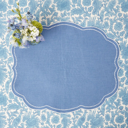 Blue Eloise Linen Placemats (Set of 4)