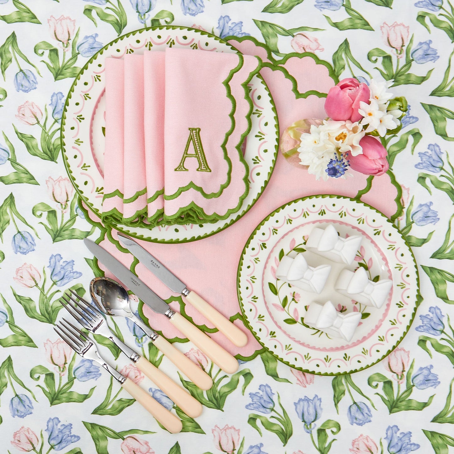 Pink & Green Lily Placemats (Set of 4)