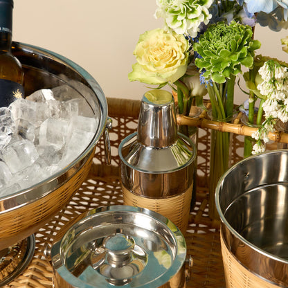 Wicker Barware Set