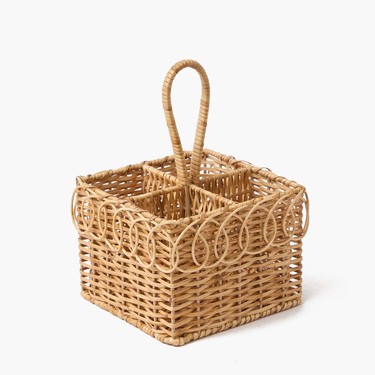 Braided Rattan Cutlery Basket