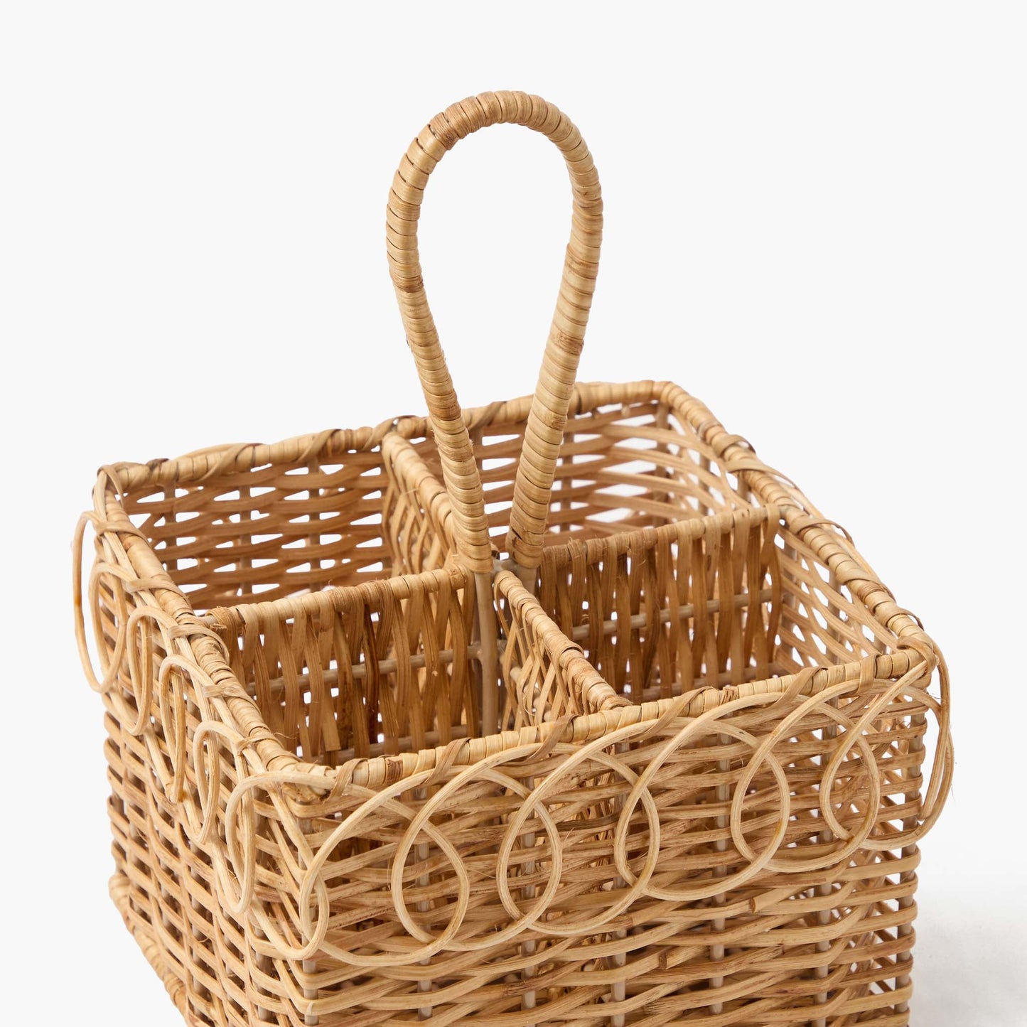 Braided Rattan Cutlery Basket