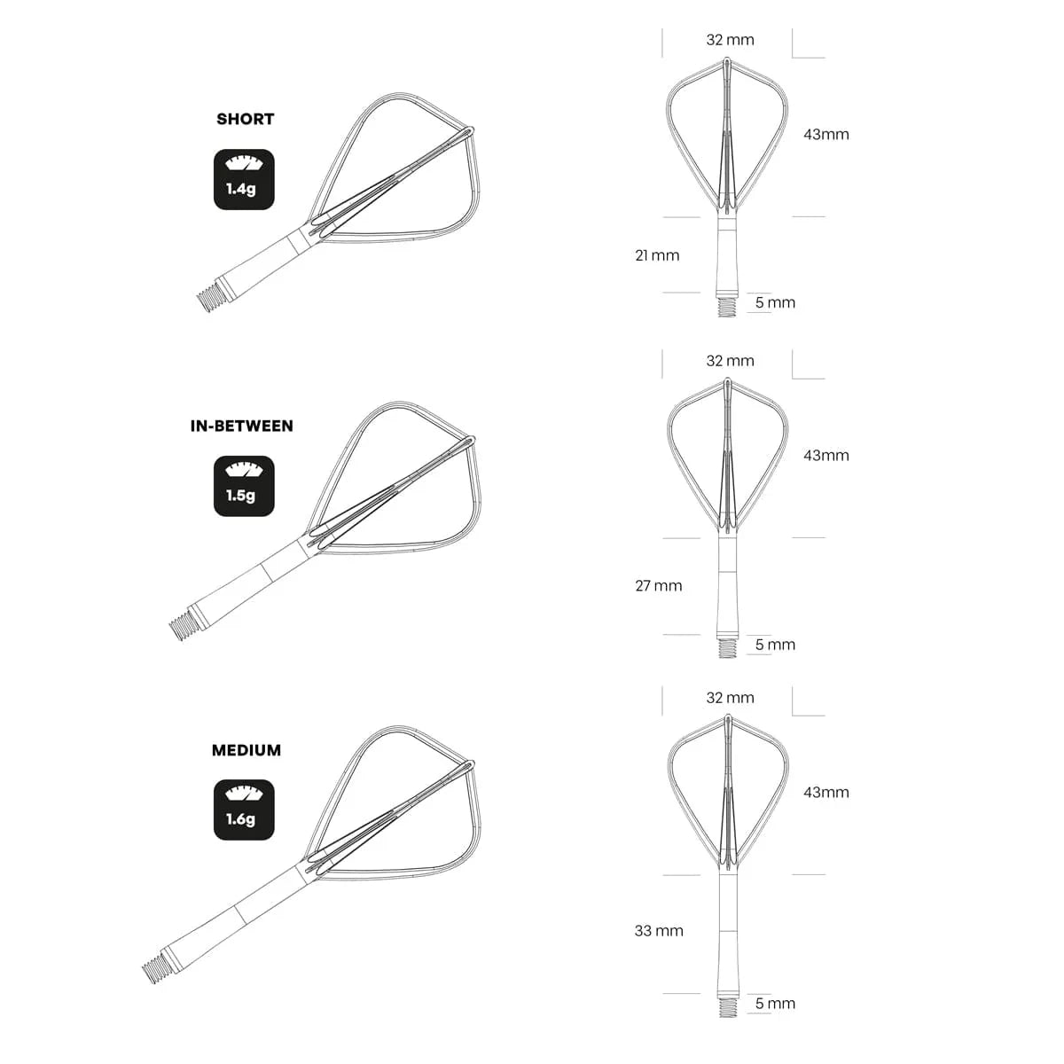 SHOT - FLIGHT DECK KITE - ONE PIECE Dart and Flight System - CLEAR