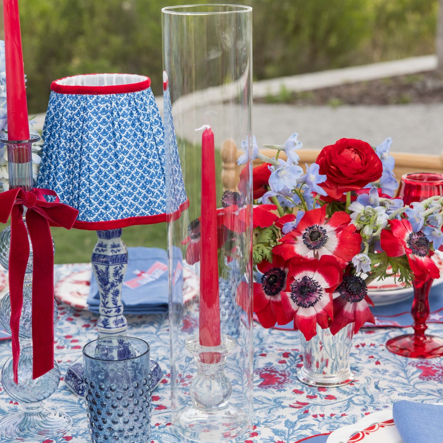 Large Claudia Glass Hurricane Candle Holder (Pair)