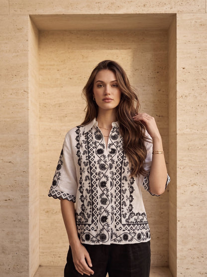 Johnny Was Talia Relaxed Kimono Sleeve Shirt W12925-6
