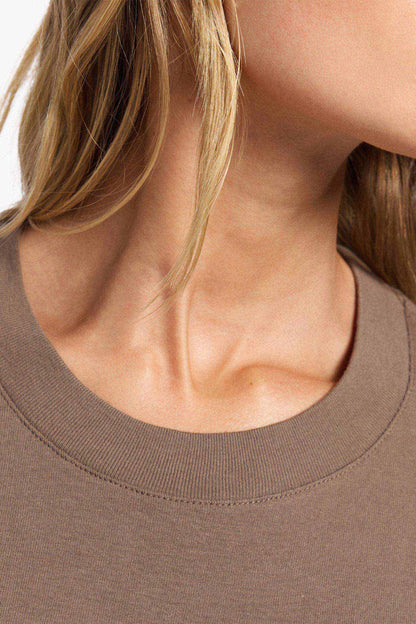 Vintage Cotton Cropped Tee | Mocha