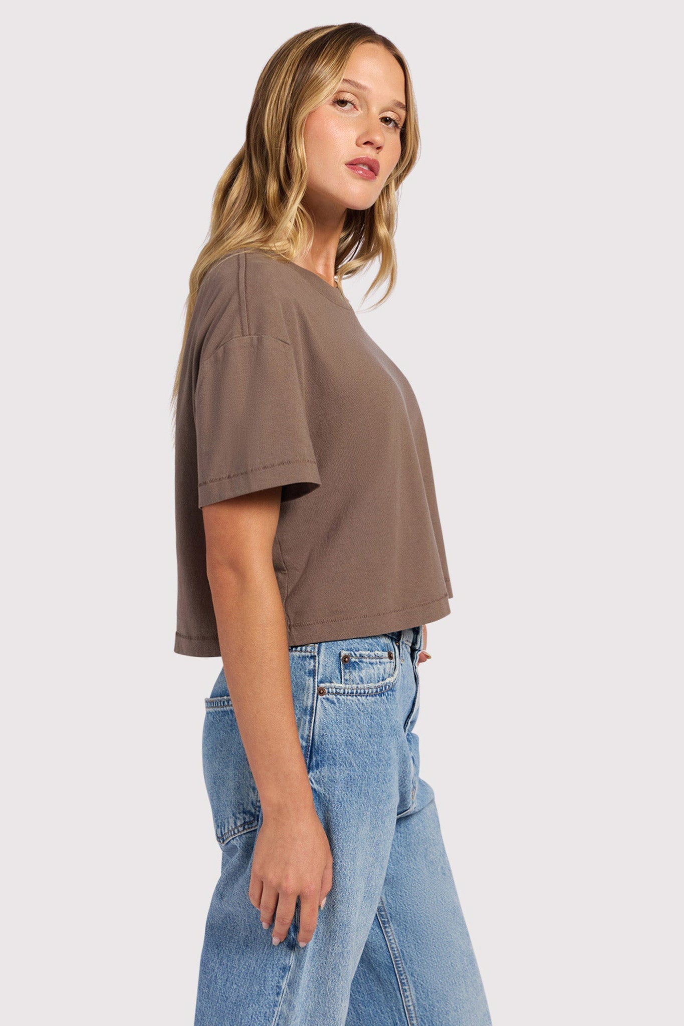 Vintage Cotton Cropped Tee | Mocha