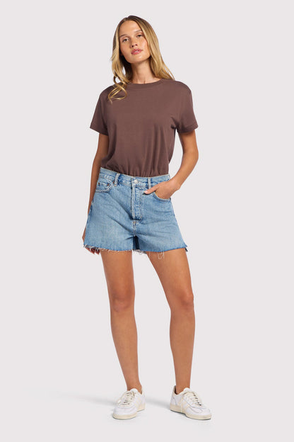 Soft Cotton Everyday T-Shirt Bodysuit | Coffee