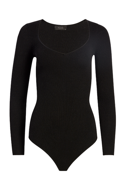 Sweetheart Sweater Bodysuit | Black