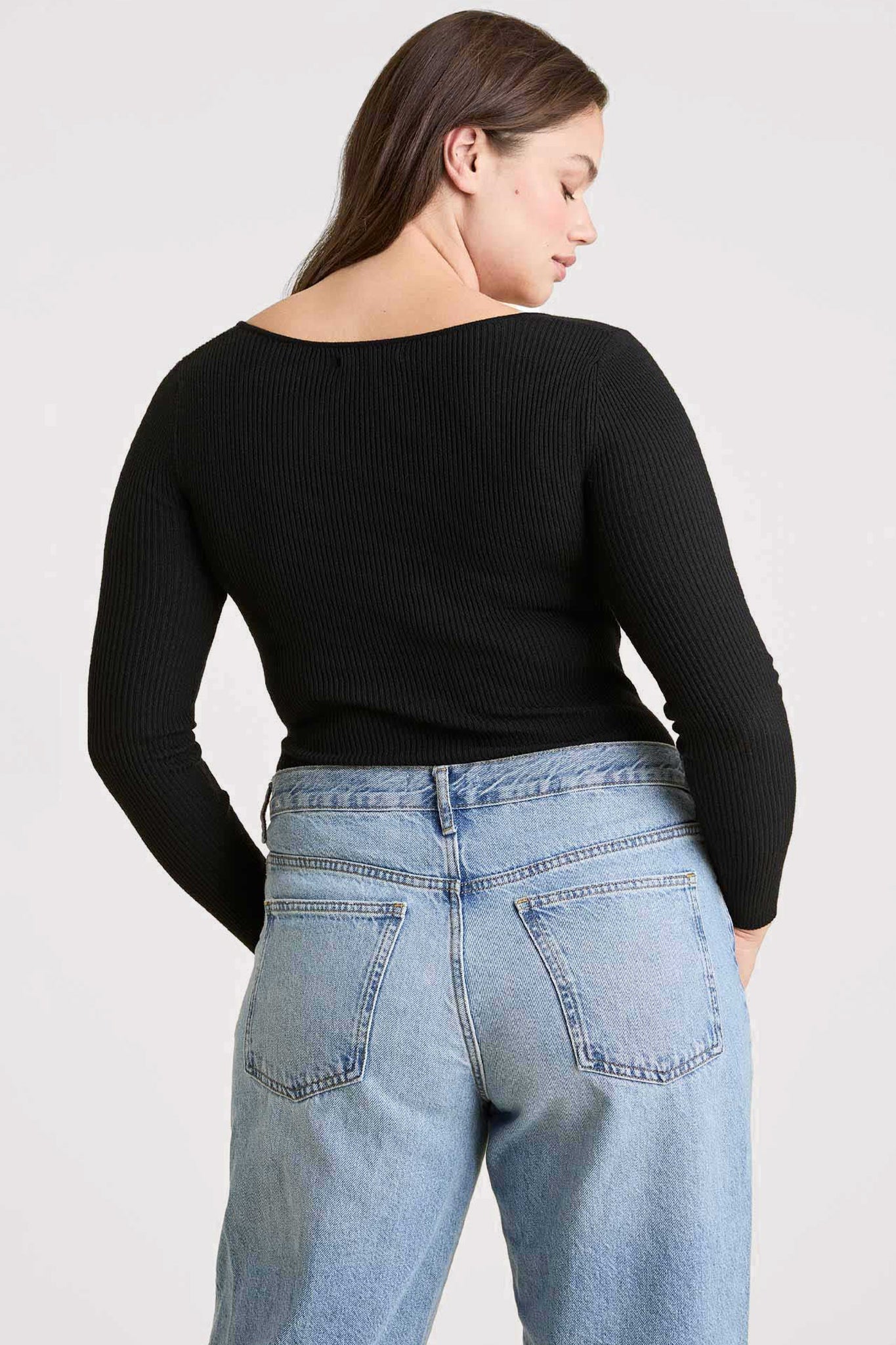 Sweetheart Sweater Bodysuit | Black