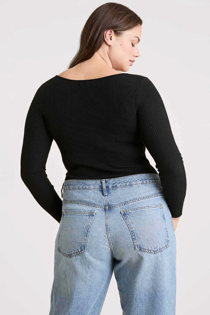 Sweetheart Sweater Bodysuit | Black