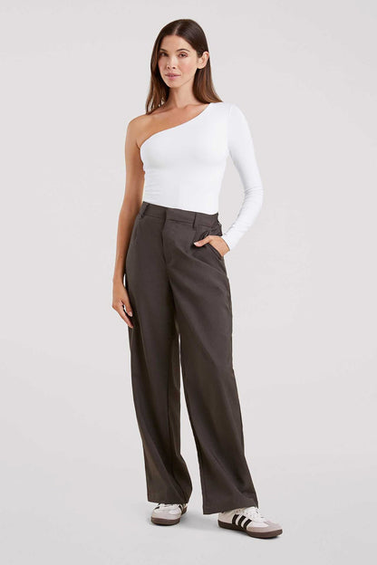 One Shoulder Bodysuit | White