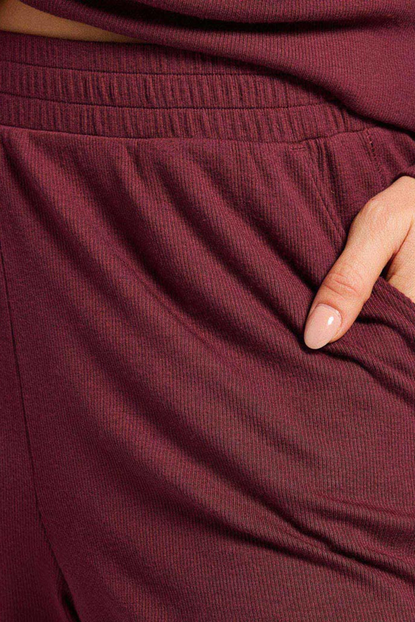 Slinky Rib Lounge Pant | Merlot