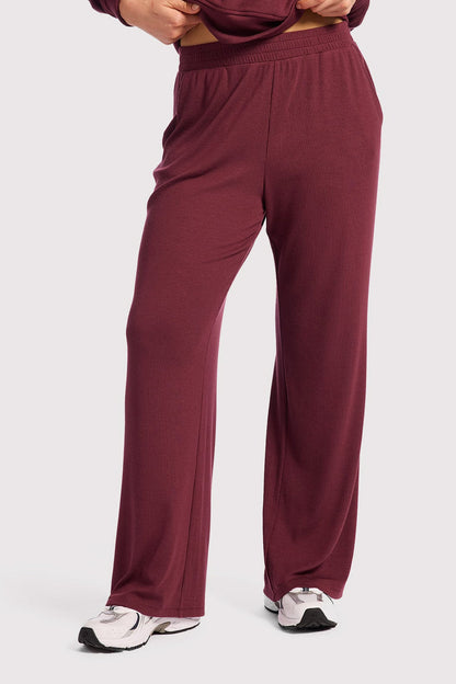 Slinky Rib Lounge Pant | Merlot