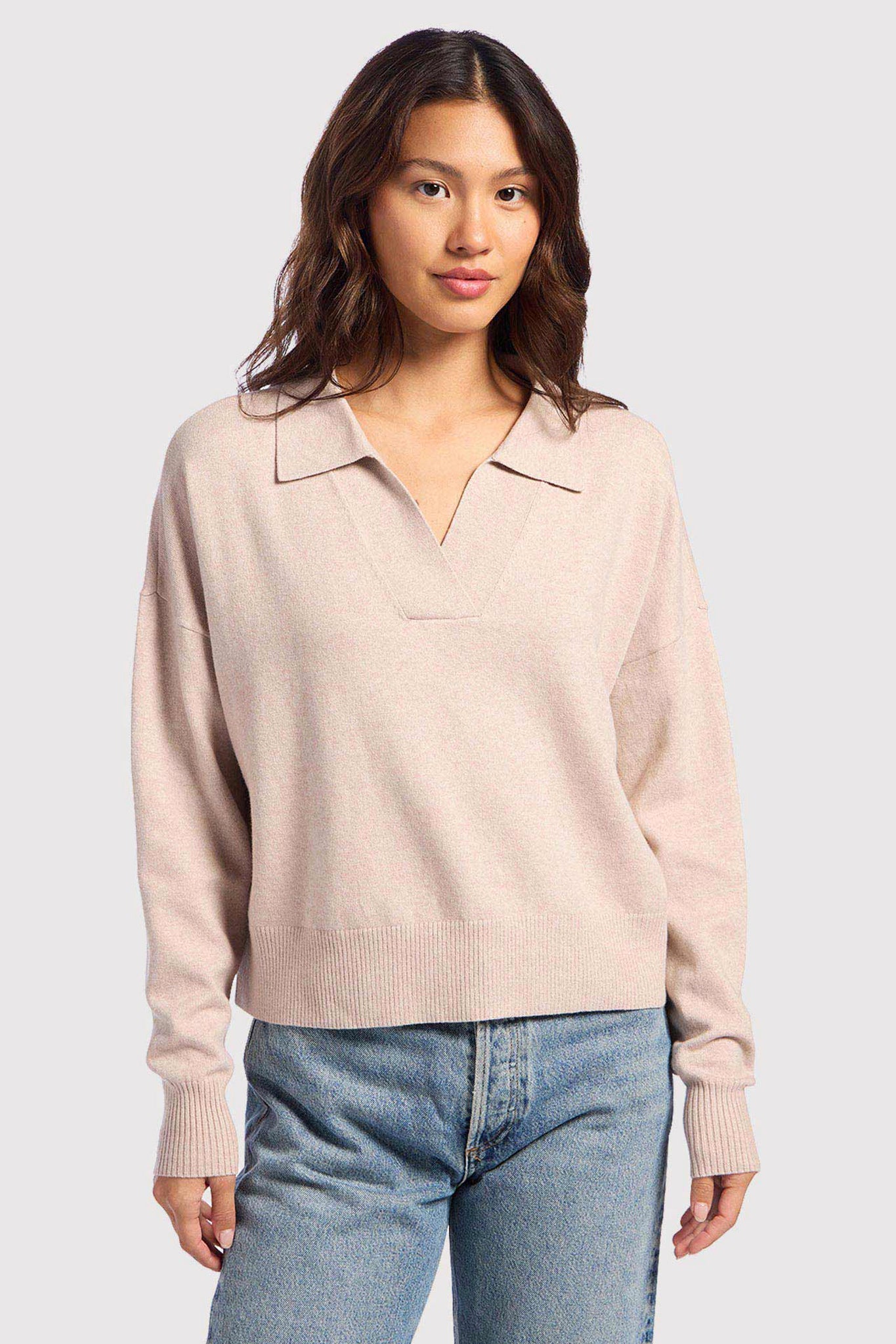 Luxe Knit Polo Sweater | Doe