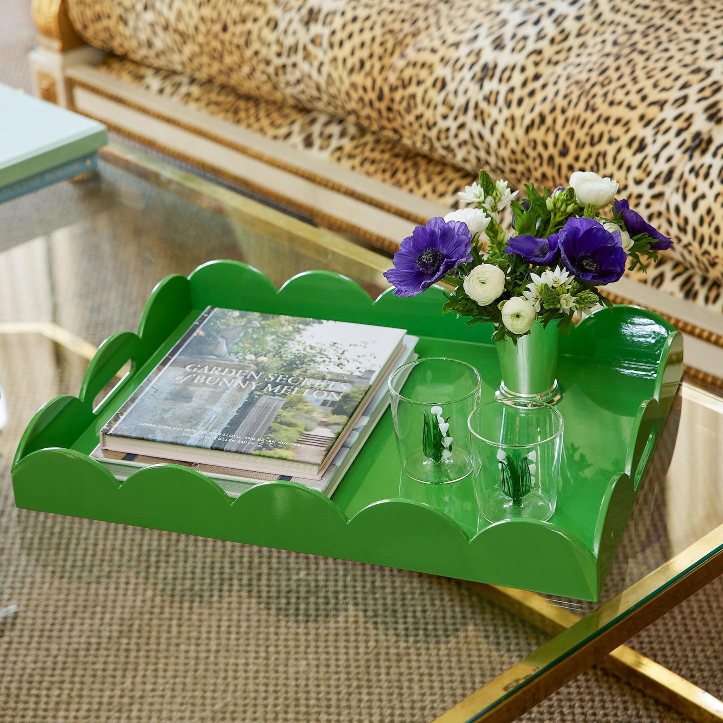 Green Lacquer Tray Set