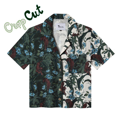 Lurking Jaguar ~ Crop Cut (Green / White Scramble)