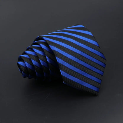 Classic Tie For Men Business Solid Color Stripe Plaid Dots 7cm Jacquard Wedding Dress Necktie Daily Wear Cravat Accessories Gift