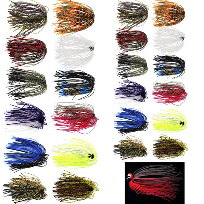 Silicone Jig Skirts for Spinnerbaits & Buzzbaits – 50-Strand, 12 Colors, 24 or 48 Pieces