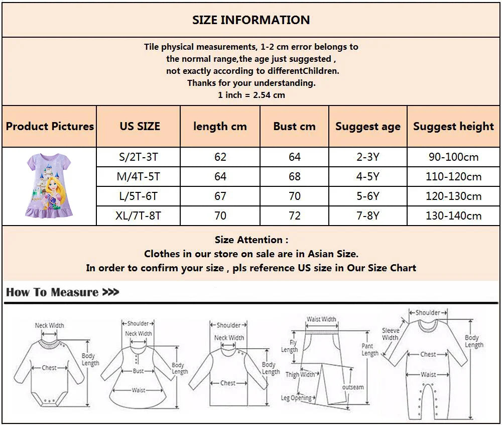 New Summer Kids Cartoon 3-8Years Mermaid Dress Sleepwear Princess Girls Printing Nightgowns Children Party Dresses Pajamas