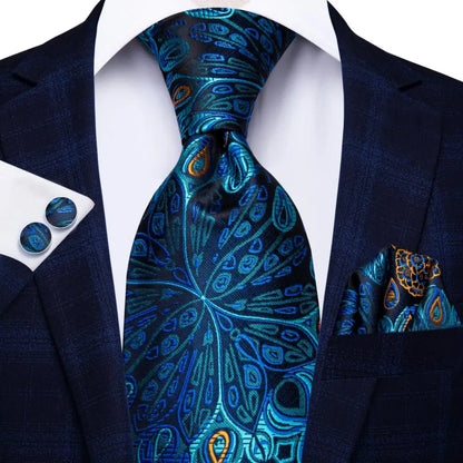 Hi-Tie 8.5cm Business Black Solid Paisley 100% Silk Men's Tie Neck Strip Ties for Men Formal Luxury Wedding Neckties Gravatas