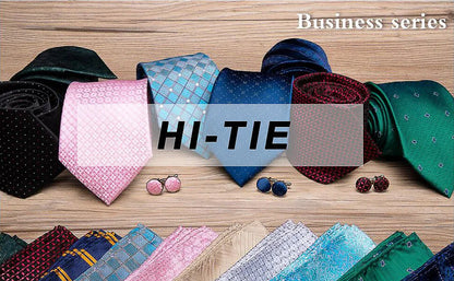 Hi-Tie Light Purple Solid Silk Wedding Tie For Men Quality Hanky Cufflink Gift Necktie Set Fashion Novelty Designer Dropshipping