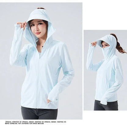 TRVLWEGO Summer Women Men Fishing Shirt UV Proof Coat Quick Dry Thin Sunscreen UPF50+ Outwear Hooded Cycling Beach Clothes